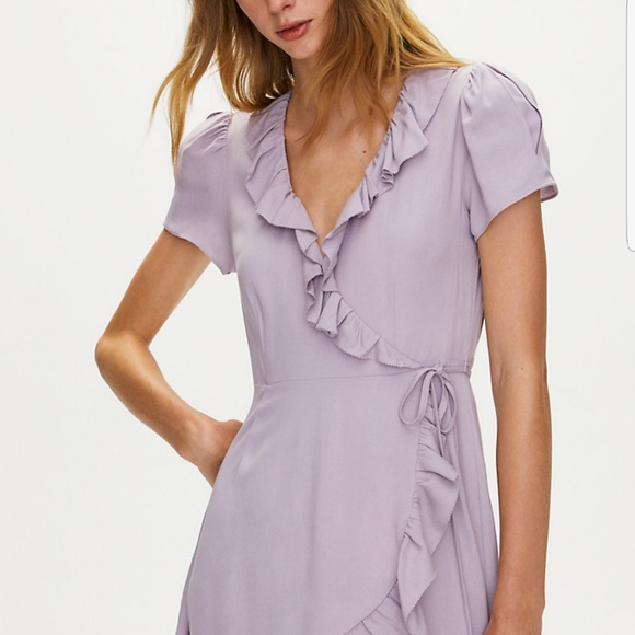 Aritzia Dresses & Skirts - NEW Aritzia Lilac Wrap Short Dress